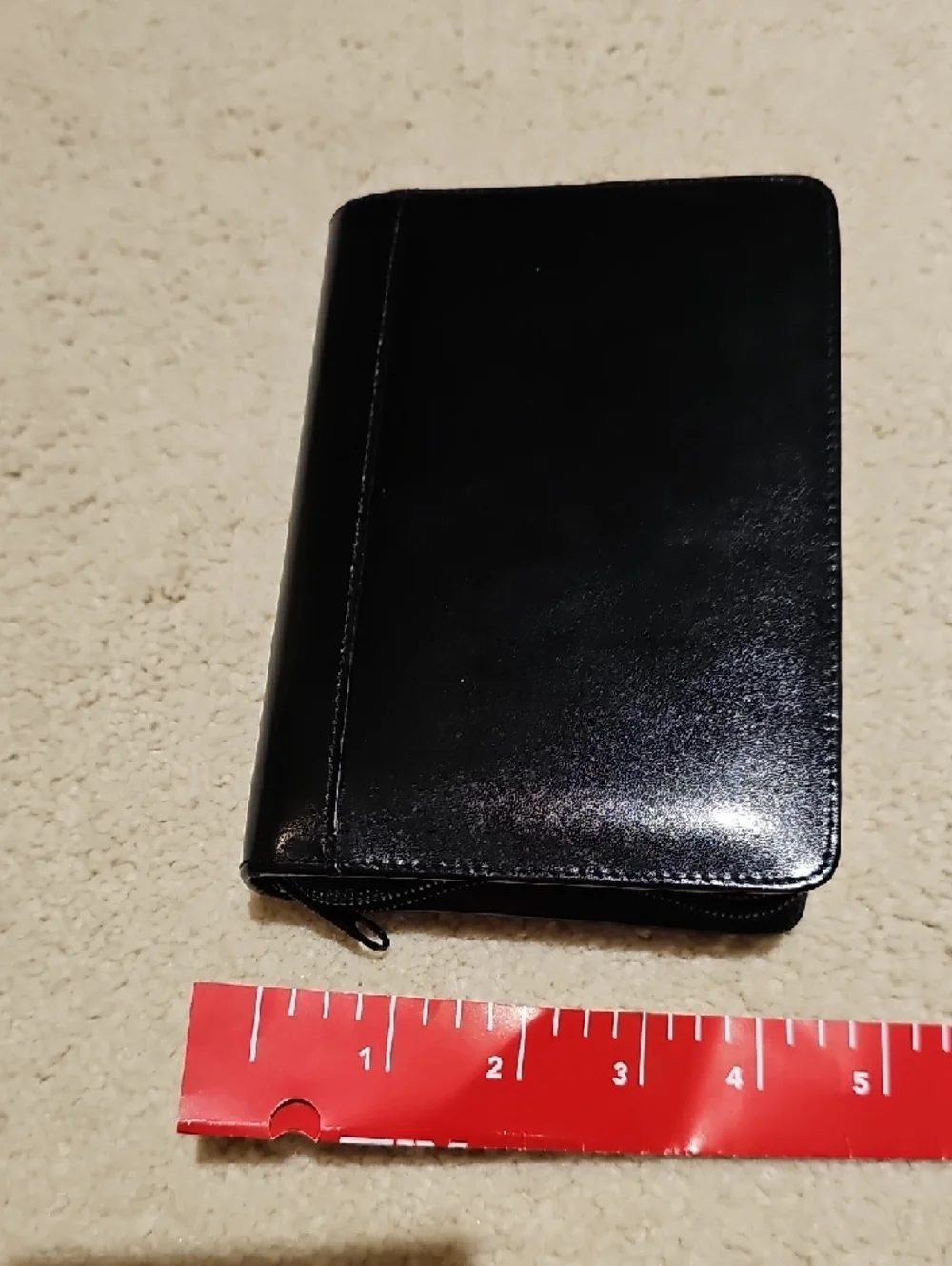 Black Zippered Leather Organizer
